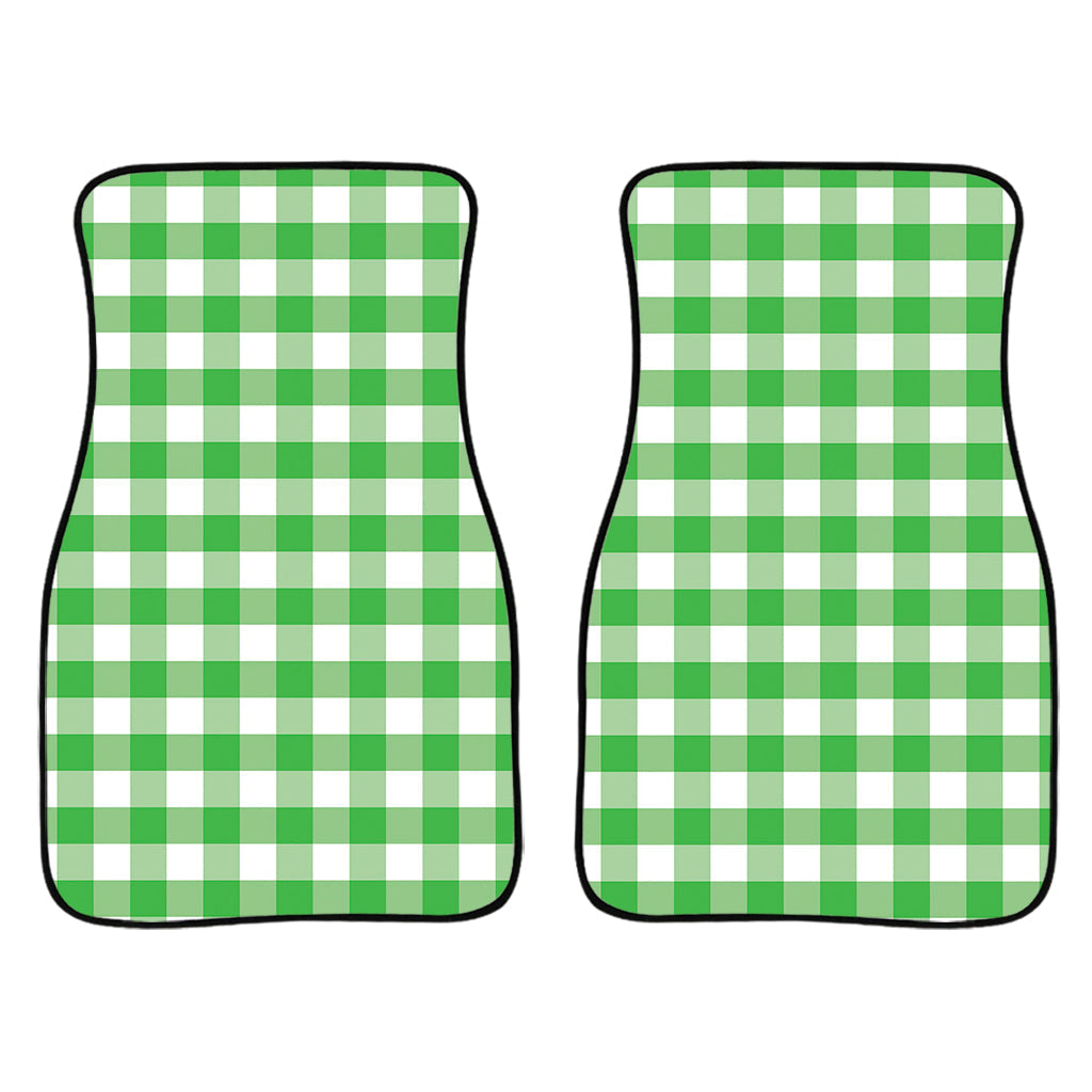 Green And White Gingham Pattern Print Front And Back Car Floor Mats/ Front Car Mat