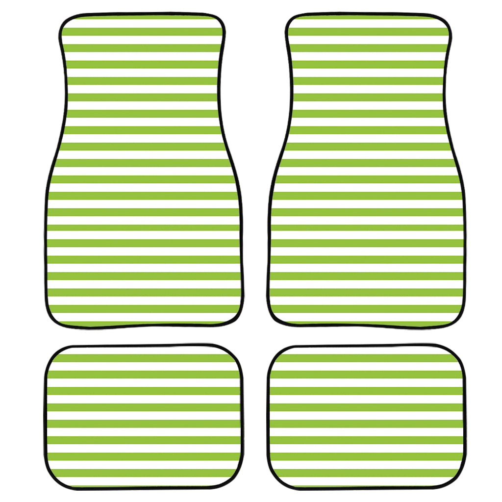 Green And White Striped Pattern Print Front And Back Car Floor Mats/ Front Car Mat
