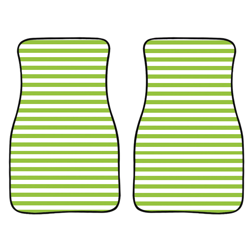 Green And White Striped Pattern Print Front And Back Car Floor Mats/ Front Car Mat