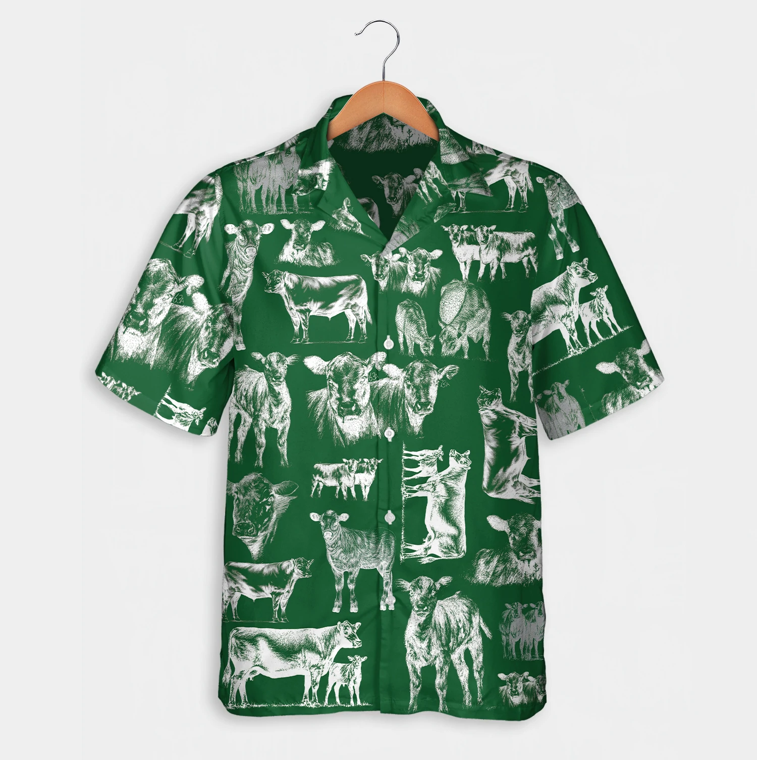 Cattle pattern blue/ red/ green Hawaiian Shirt/ Summer gift/  Short Sleeve Aloha Beach Shirt