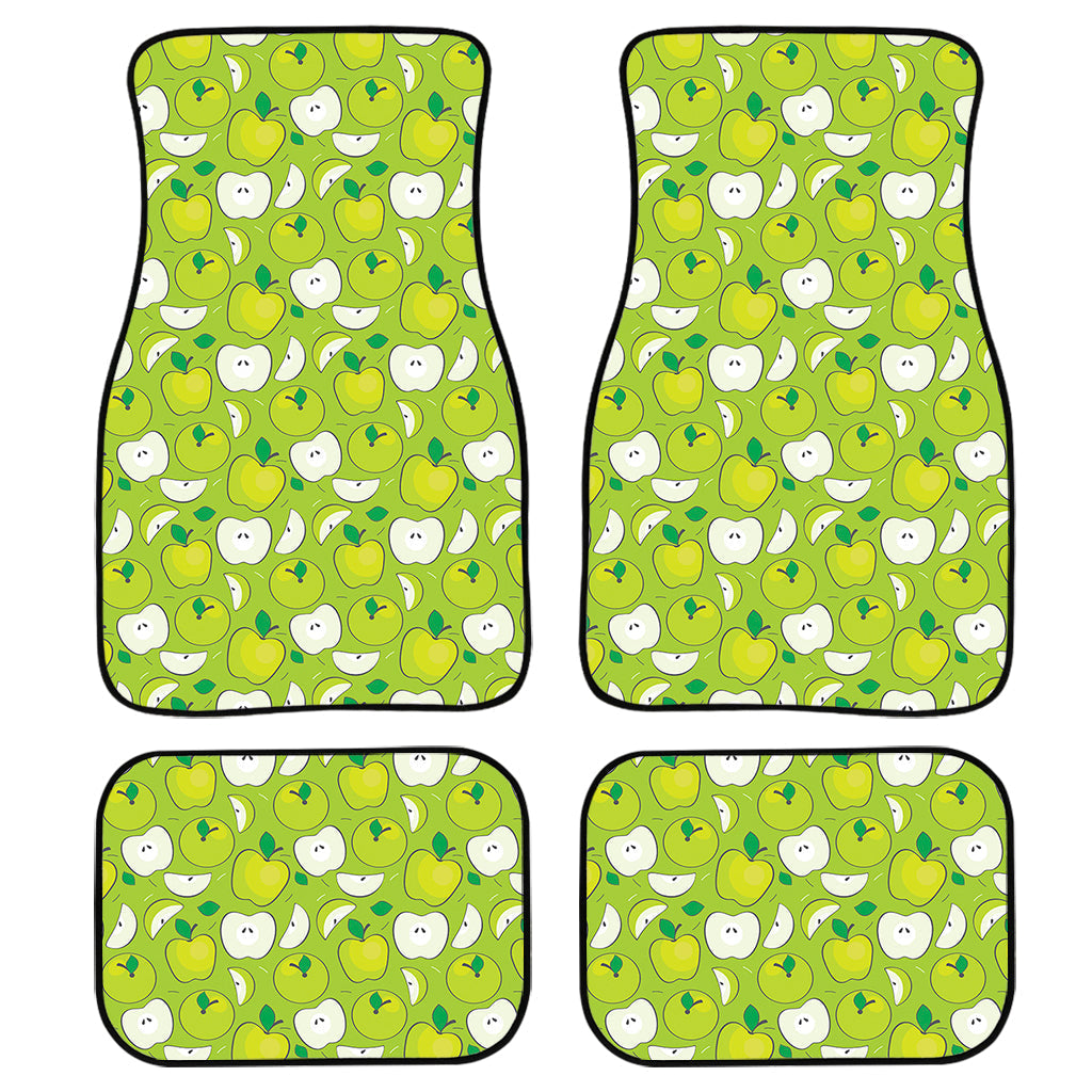 Green Apple Fruit Pattern Print Front And Back Car Floor Mats/ Front Car Mat