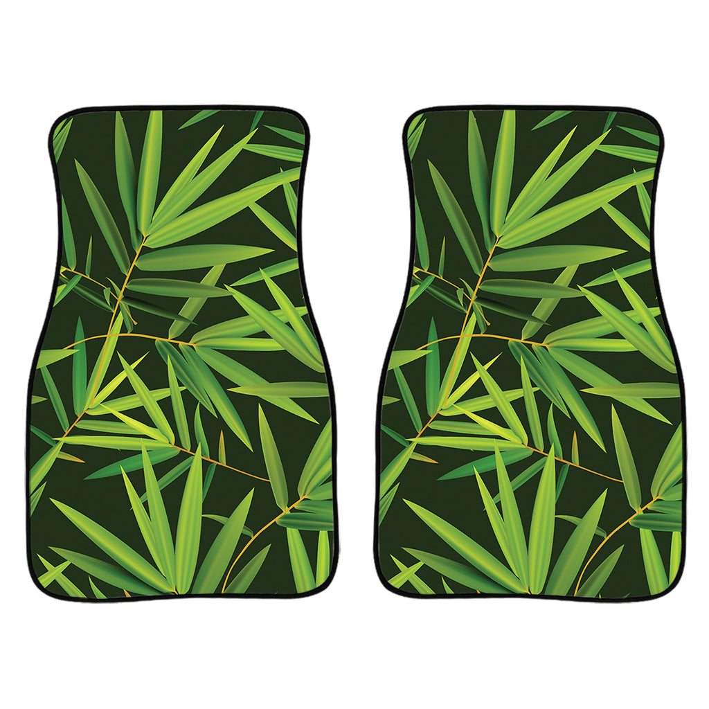 Green Bamboo Leaf Pattern Print Front And Back Car Floor Mats/ Front Car Mat
