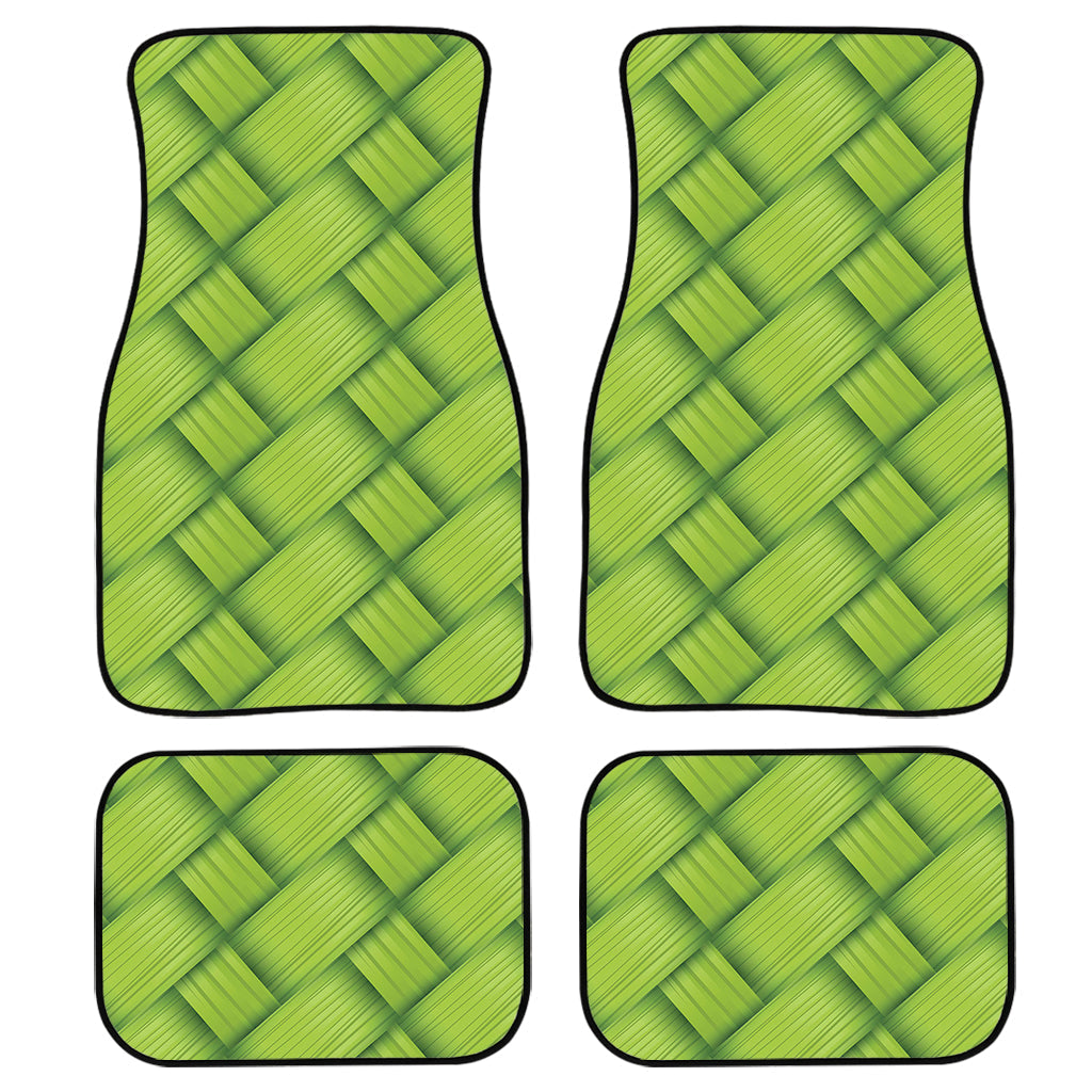 Green Bamboo Texture Print Front And Back Car Floor Mats/ Front Car Mat