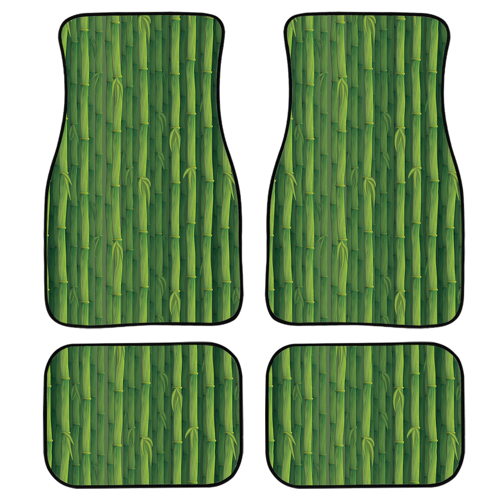Green Bamboo Tree Pattern Print Front And Back Car Floor Mats/ Front Car Mat