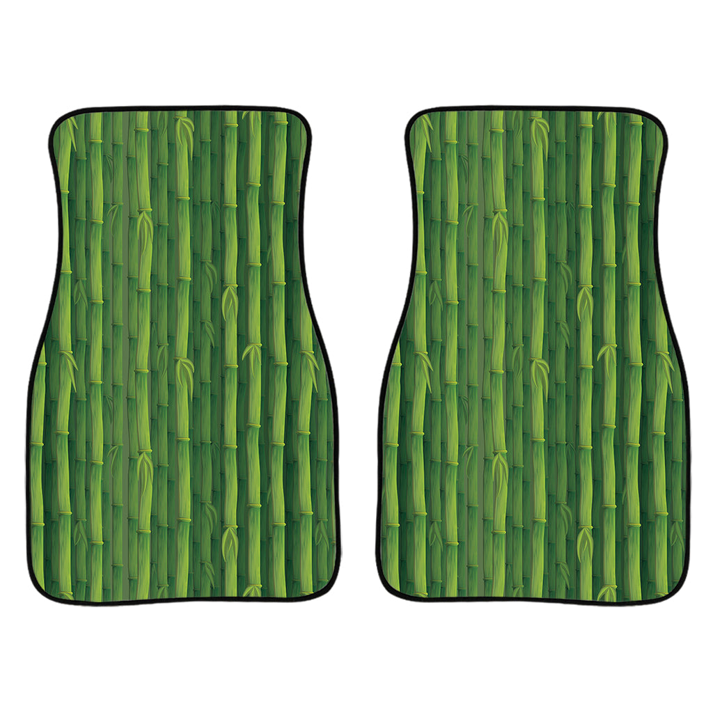 Green Bamboo Tree Pattern Print Front And Back Car Floor Mats/ Front Car Mat