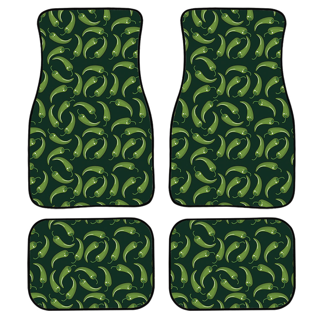 Green Chili Peppers Pattern Print Front And Back Car Floor Mats/ Front Car Mat
