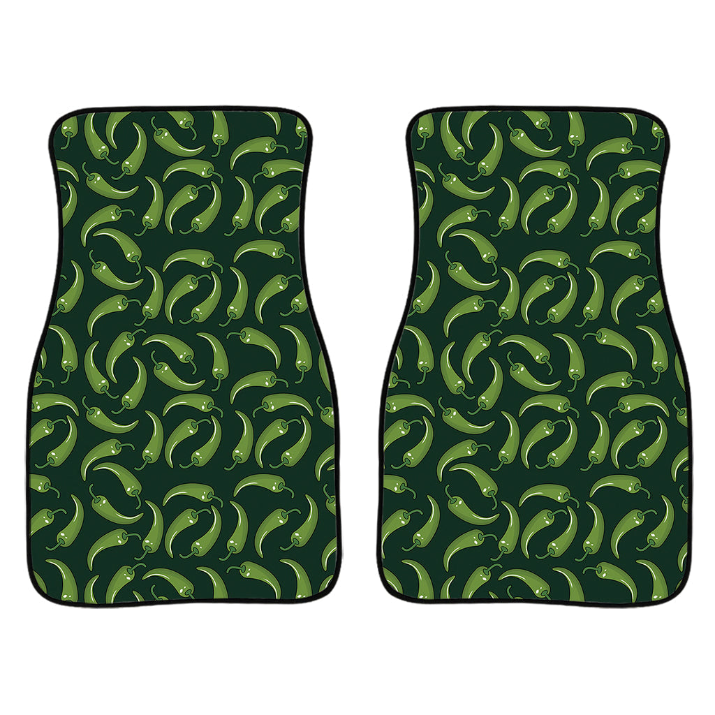 Green Chili Peppers Pattern Print Front And Back Car Floor Mats/ Front Car Mat