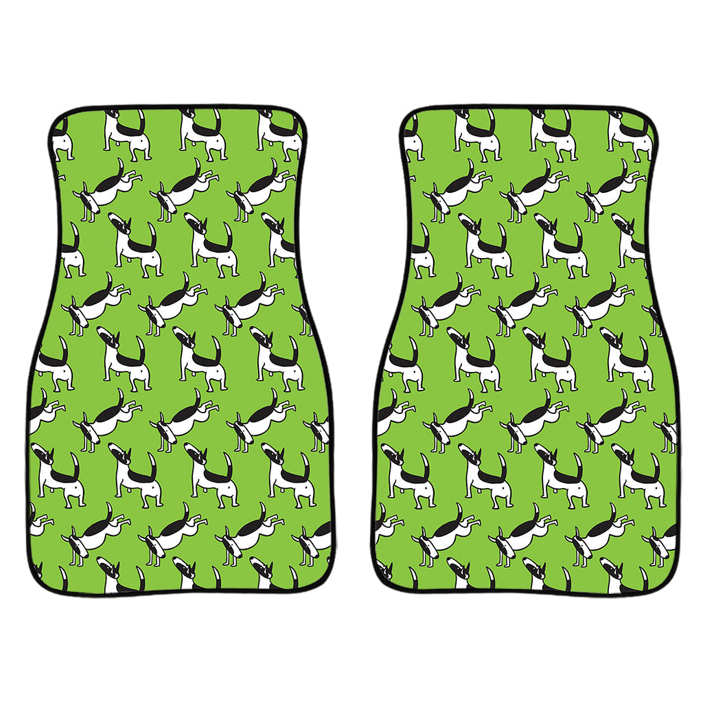 Green Doodle Bull Terrier Pattern Print Front And Back Car Floor Mats/ Front Car Mat
