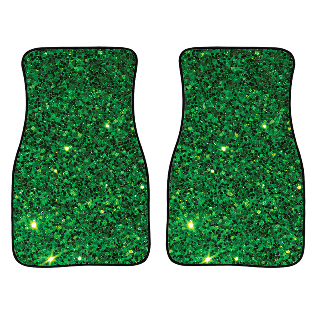 Green Glitter Texture Print Front And Back Car Floor Mats/ Front Car Mat