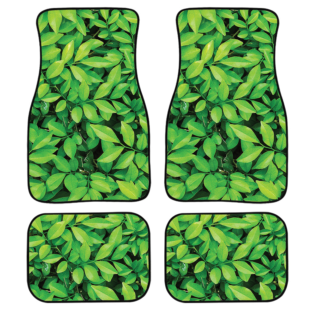 Green Leaf Print Front And Back Car Floor Mats/ Front Car Mat