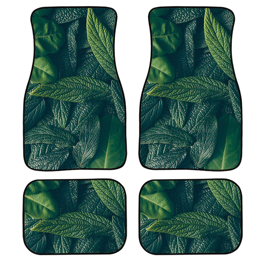Green Leaves Print Front And Back Car Floor Mats/ Front Car Mat