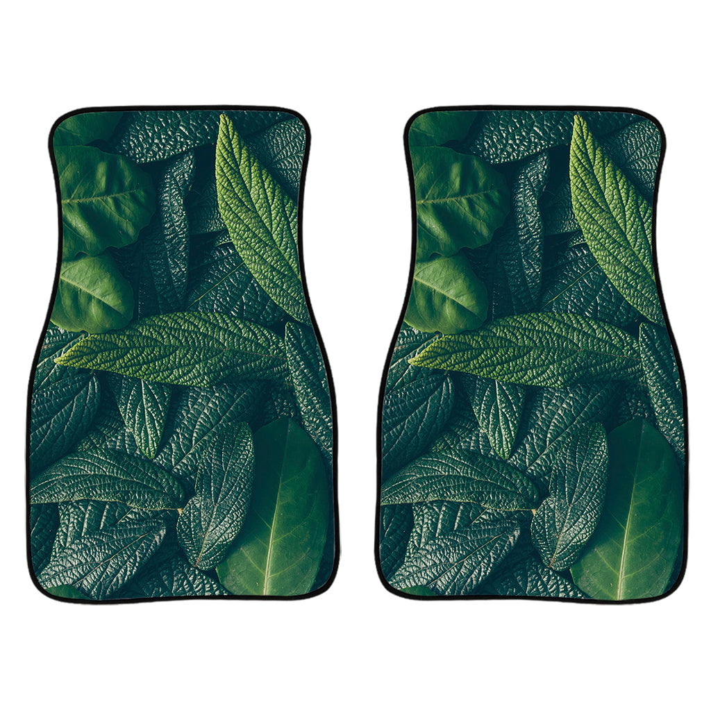 Green Leaves Print Front And Back Car Floor Mats/ Front Car Mat