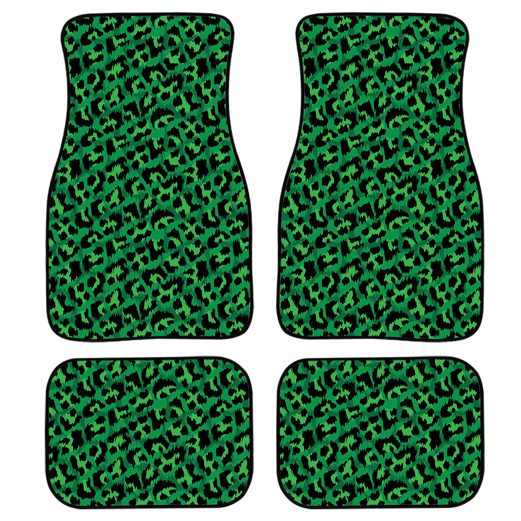Green Leopard Print Front And Back Car Floor Mats/ Front Car Mat
