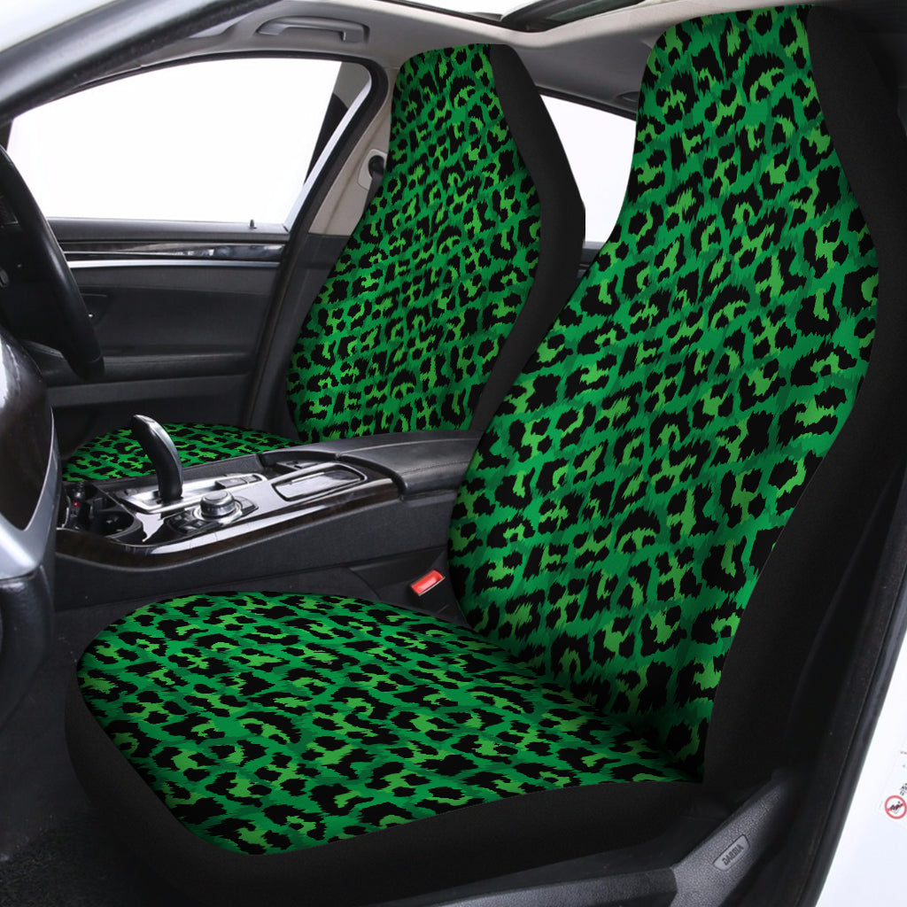 Green Leopard Print Universal Fit Car Seat Covers