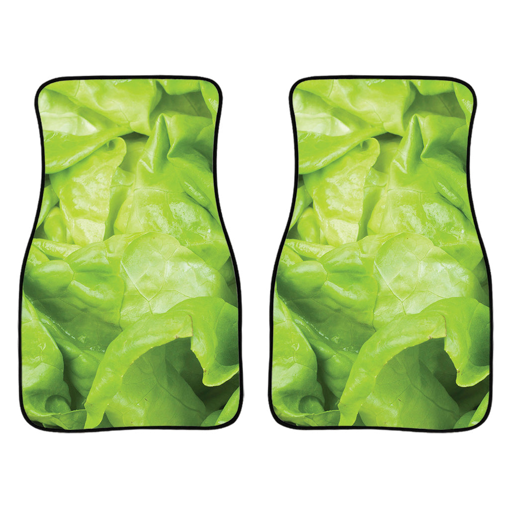 Green Lettuce Leaves Print Front And Back Car Floor Mats/ Front Car Mat