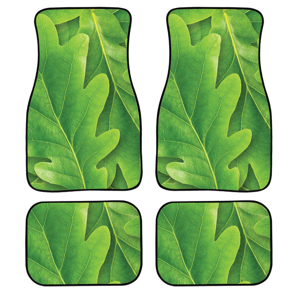 Green Oak Leaf Print Front And Back Car Floor Mats/ Front Car Mat