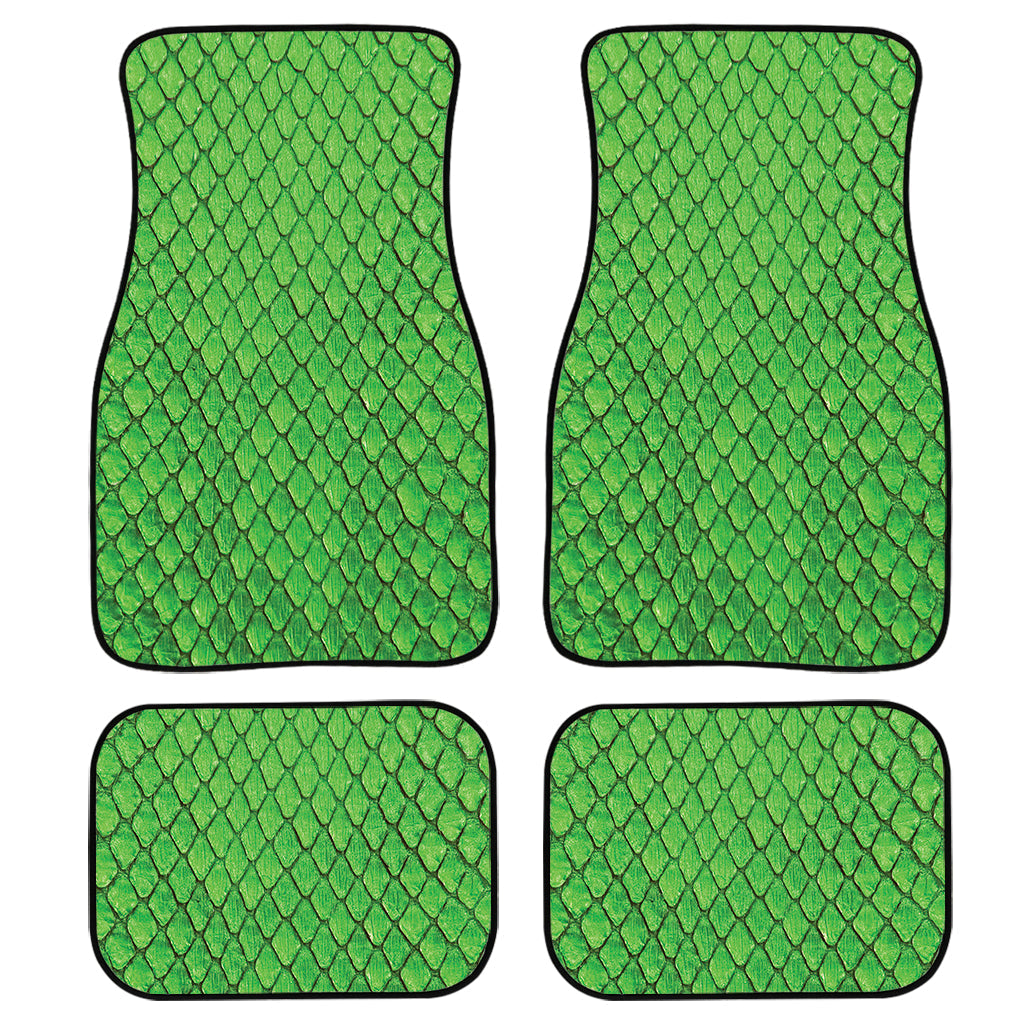 Green Python Snakeskin Print Front And Back Car Floor Mats/ Front Car Mat