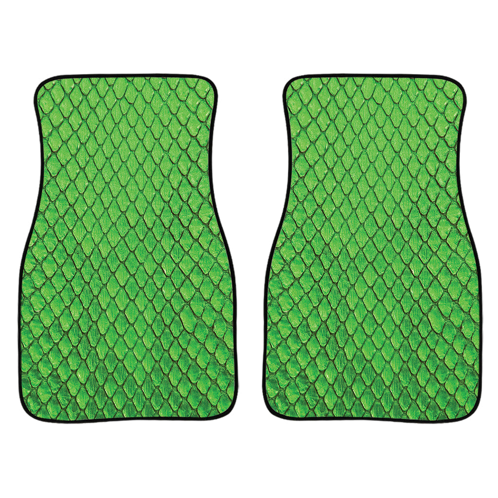 Green Python Snakeskin Print Front And Back Car Floor Mats/ Front Car Mat