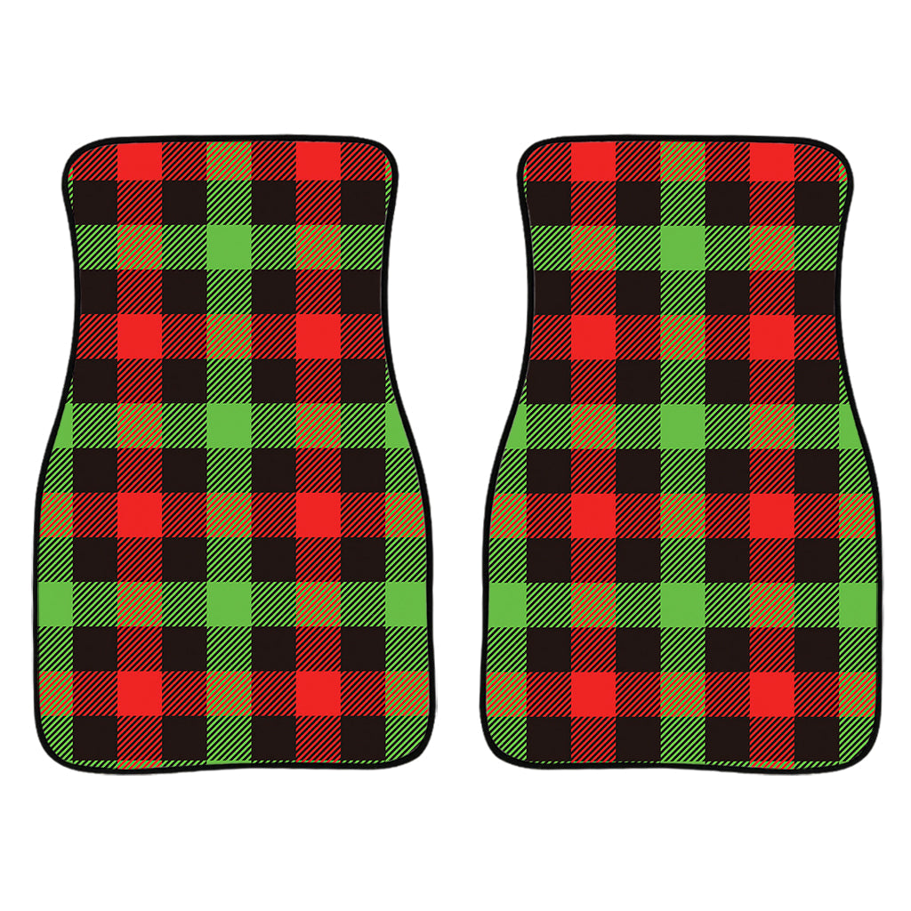 Green Red And Black Buffalo Plaid Print Front And Back Car Floor Mats/ Front Car Mat