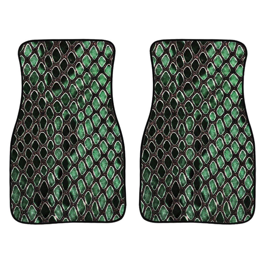 Green Snakeskin Print Front And Back Car Floor Mats/ Front Car Mat