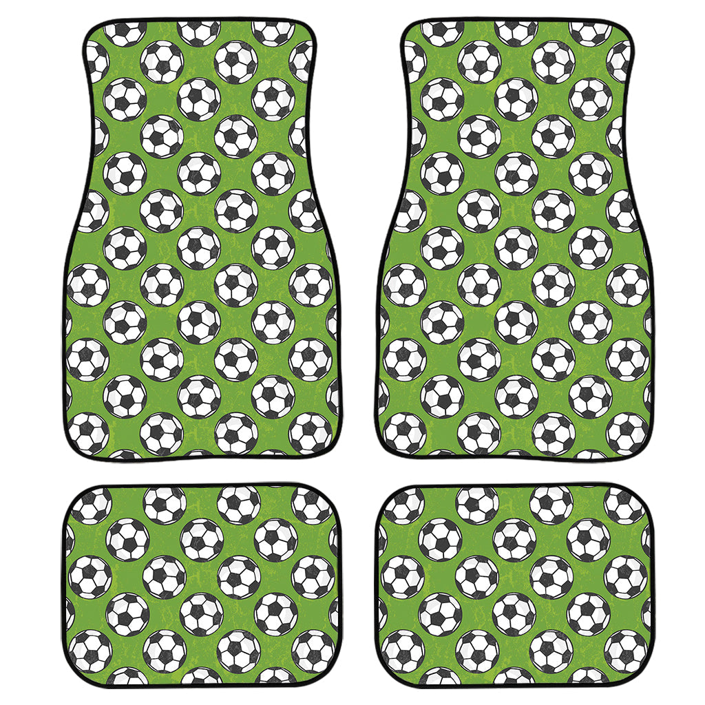 Green Soccer Ball Pattern Print Front And Back Car Floor Mats/ Front Car Mat