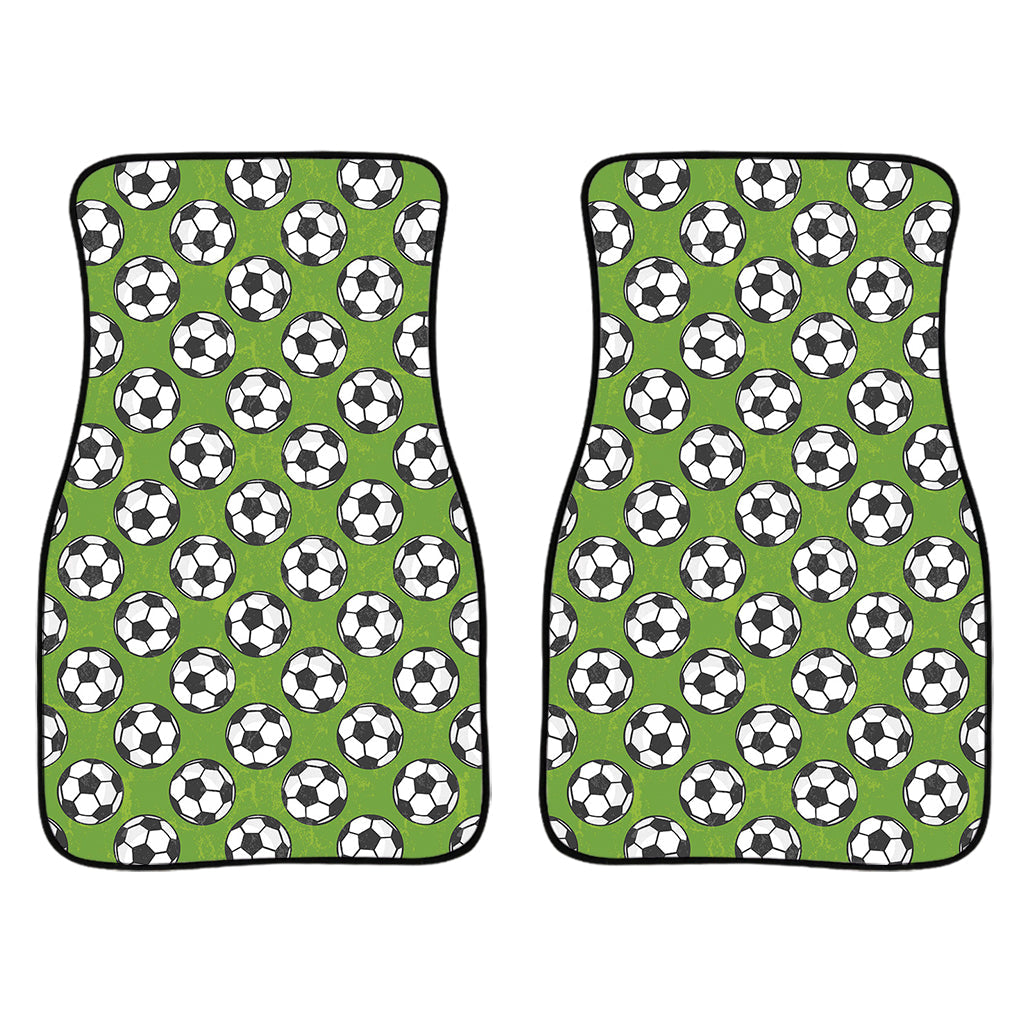 Green Soccer Ball Pattern Print Front And Back Car Floor Mats/ Front Car Mat