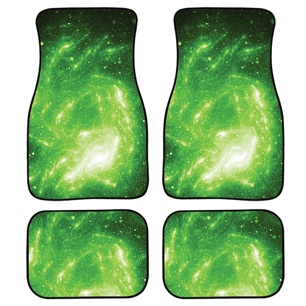 Green Sparkle Galaxy Print Front And Back Car Floor Mats/ Front Car Mat