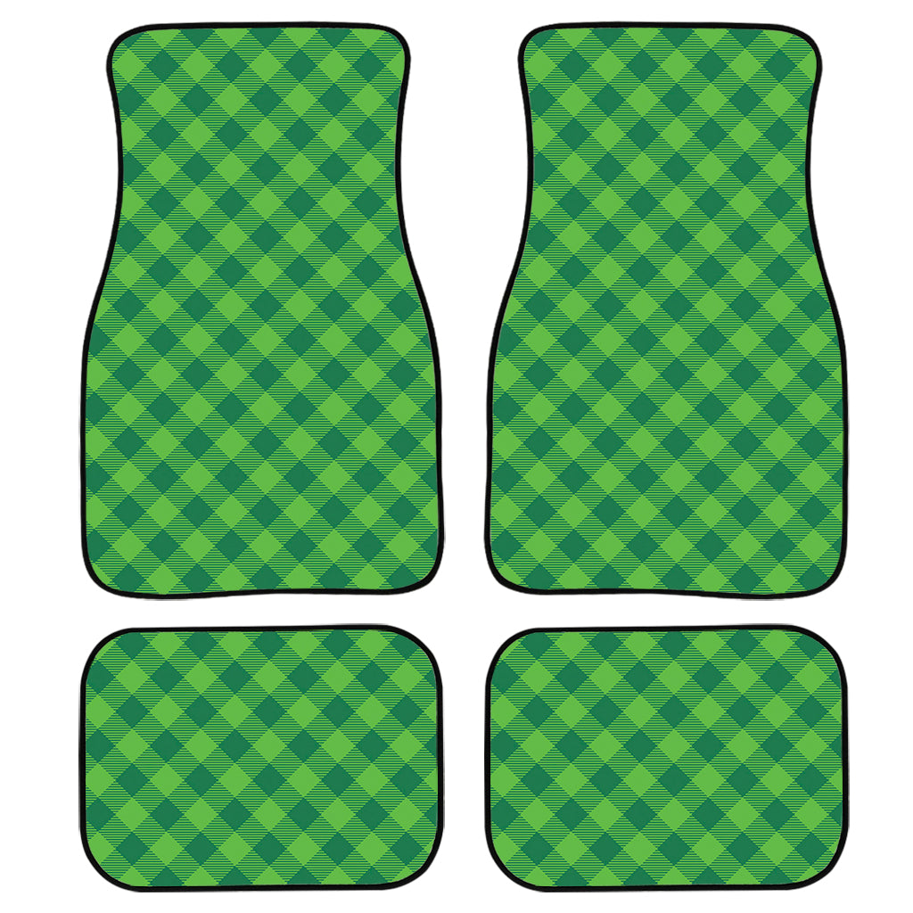 Green St. Patrick''S Day Plaid Print Front And Back Car Floor Mats/ Front Car Mat