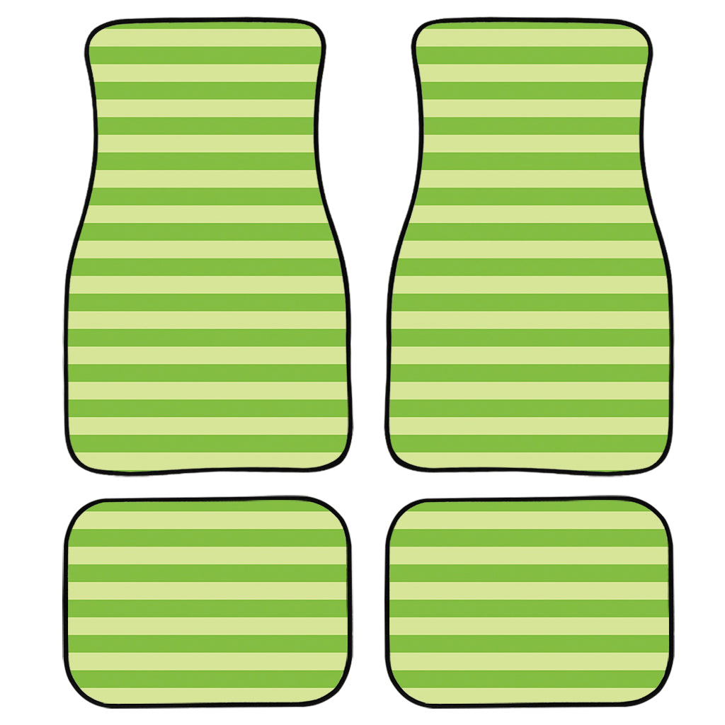 Green Striped Pattern Print Front And Back Car Floor Mats/ Front Car Mat