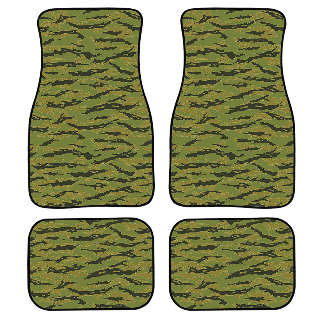 Green Tiger Stripe Camo Pattern Print Front And Back Car Floor Mats/ Front Car Mat