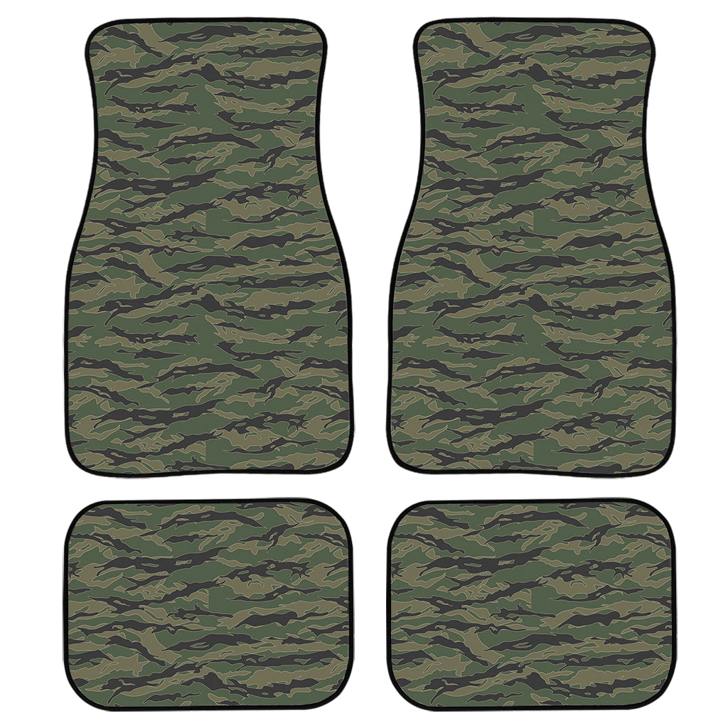 Green Tiger Stripe Camouflage Print Front And Back Car Floor Mats/ Front Car Mat