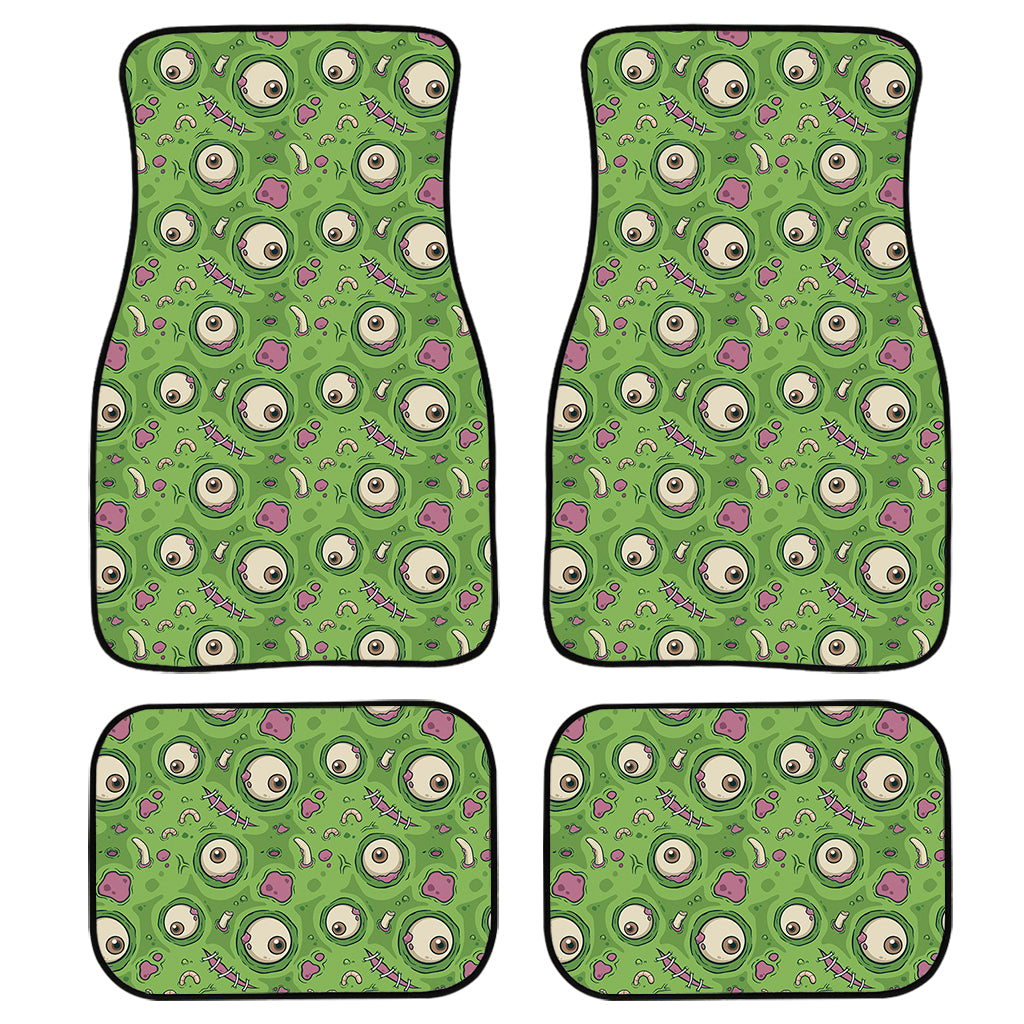 Green Zombie Pattern Print Front And Back Car Floor Mats/ Front Car Mat