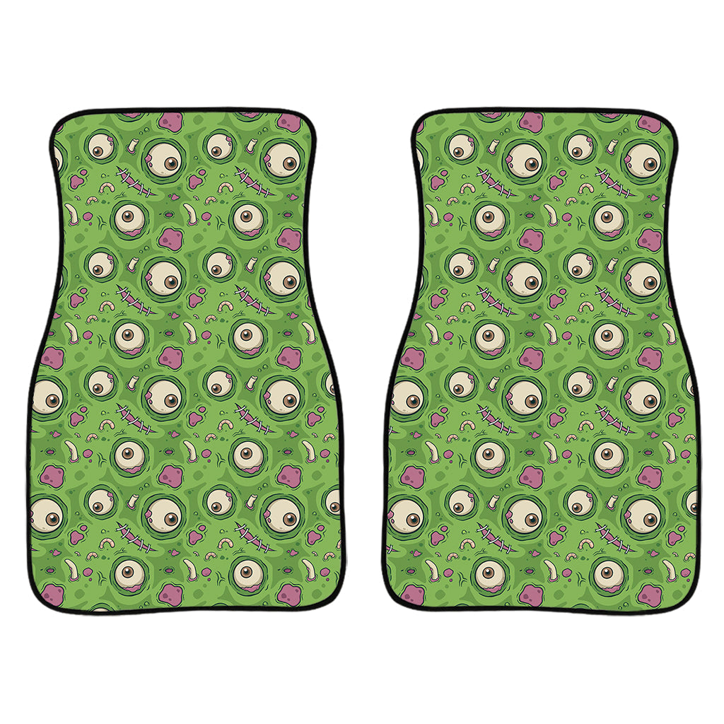 Green Zombie Pattern Print Front And Back Car Floor Mats/ Front Car Mat
