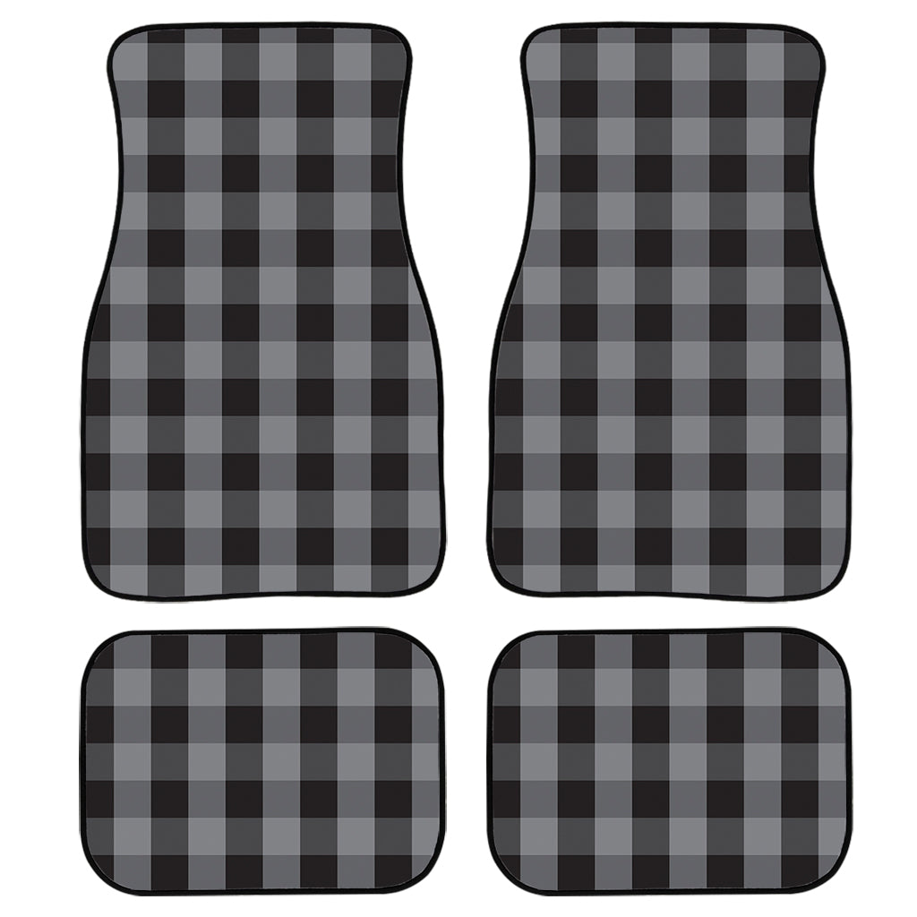 Grey And Black Check Pattern Print Front And Back Car Floor Mats/ Front Car Mat