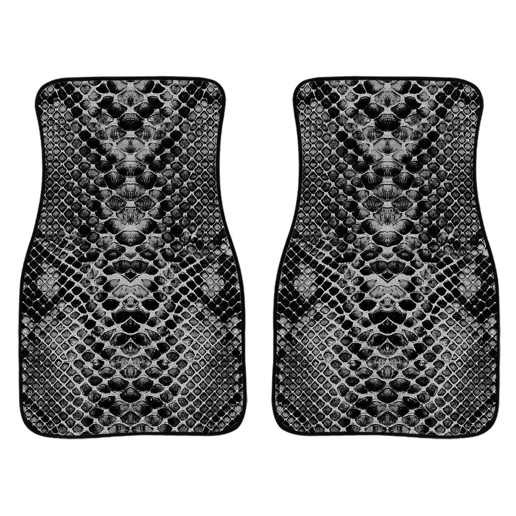 Grey And Black Snakeskin Print Front And Back Car Floor Mats/ Front Car Mat