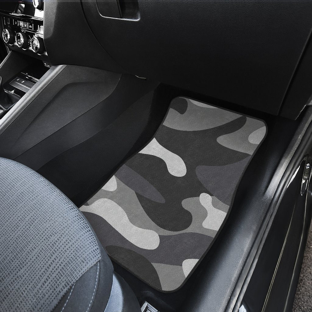 Grey And White Camouflage Print Front And Back Car Floor Mats/ Front Car Mat