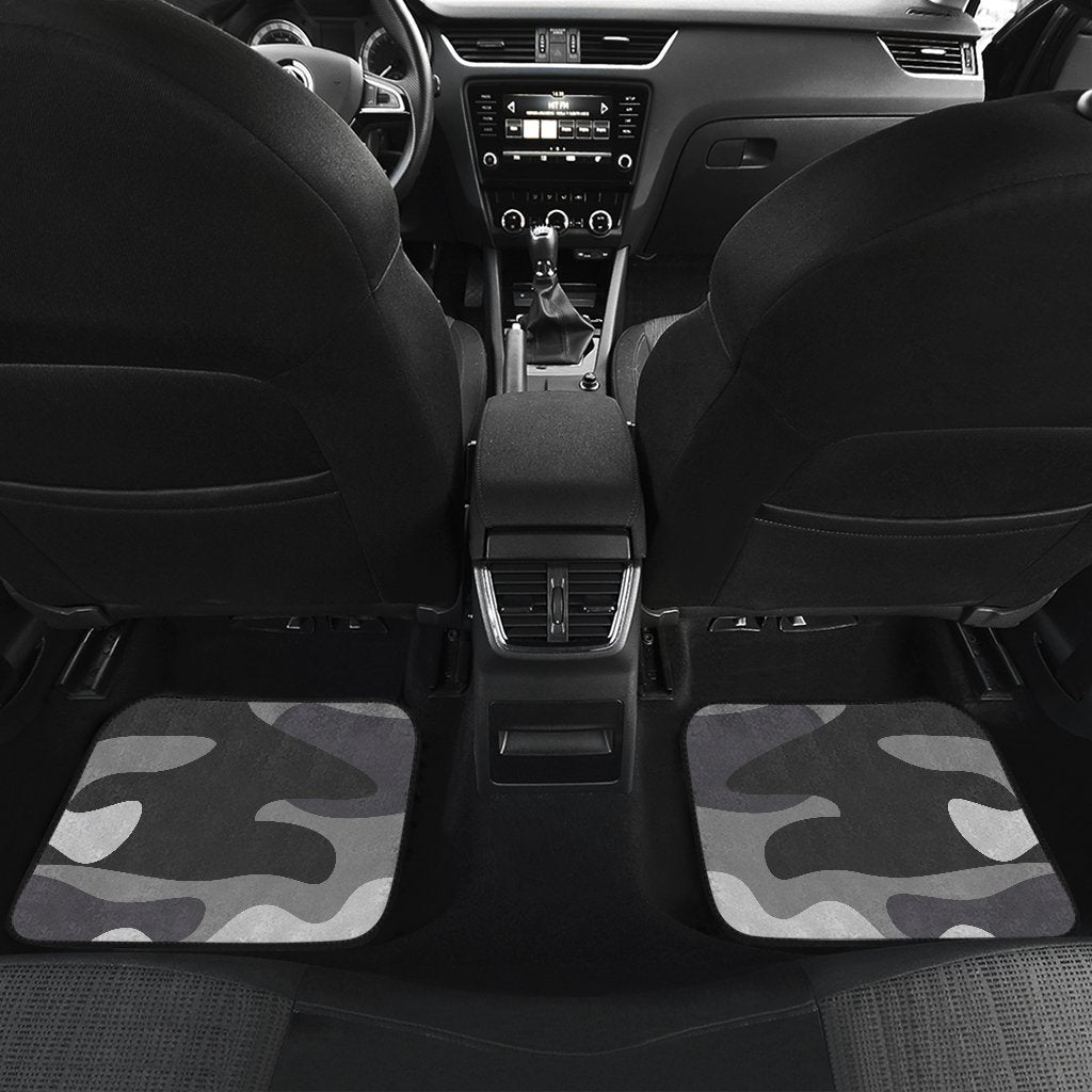 Grey And White Camouflage Print Front And Back Car Floor Mats/ Front Car Mat