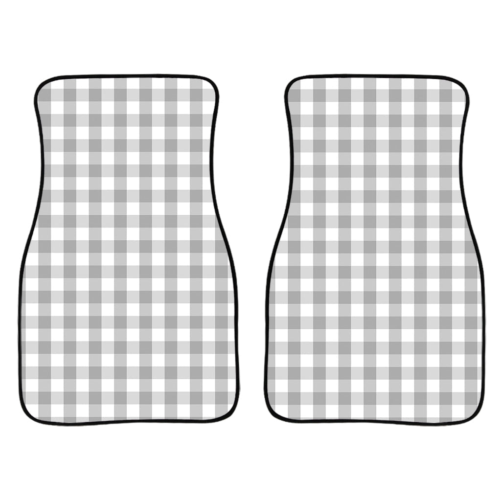 Grey And White Check Pattern Print Front And Back Car Floor Mats/ Front Car Mat