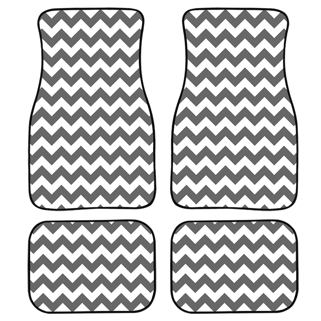 Grey And White Chevron Pattern Print Front And Back Car Floor Mats/ Front Car Mat