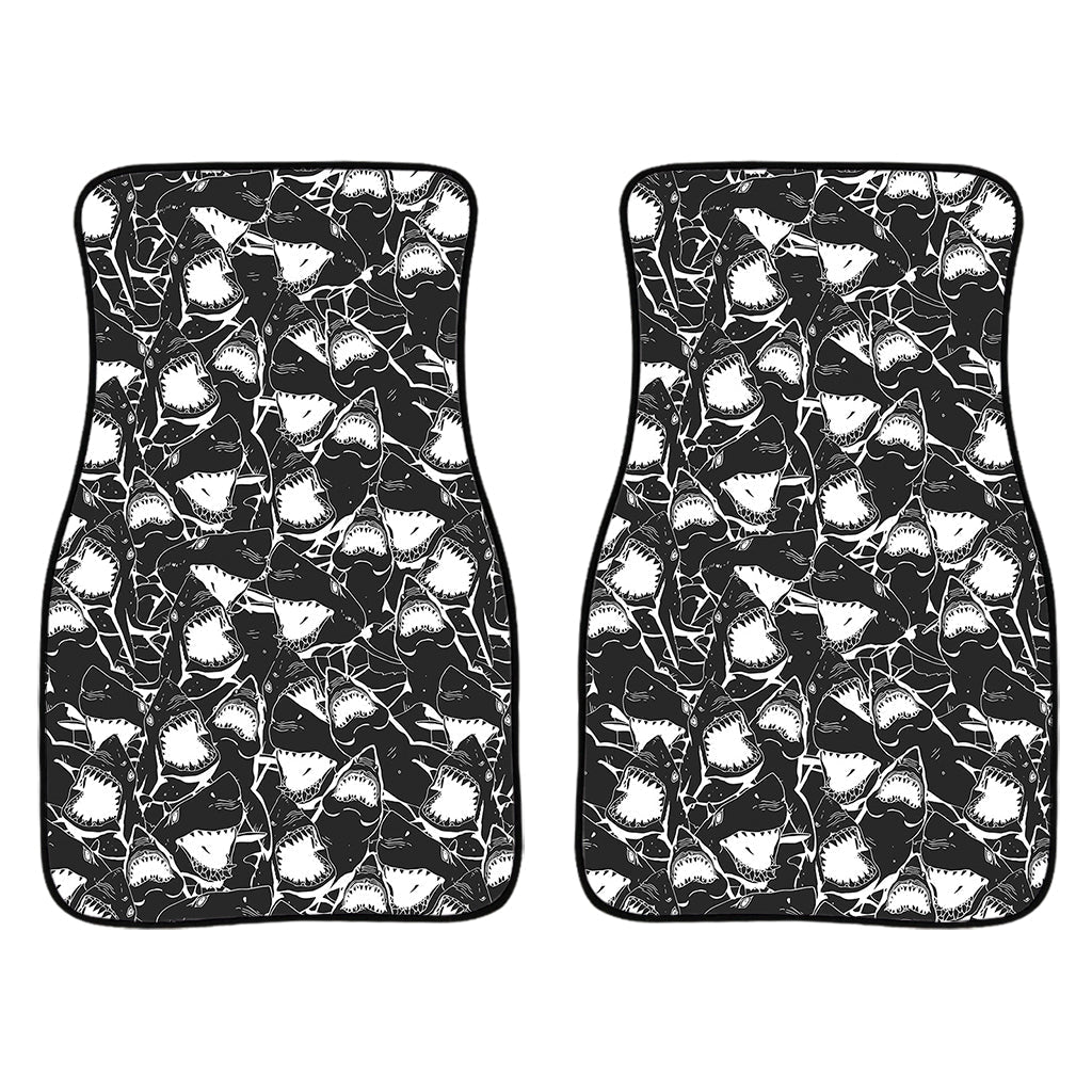 Grey And White Shark Pattern Print Front And Back Car Floor Mats/ Front Car Mat
