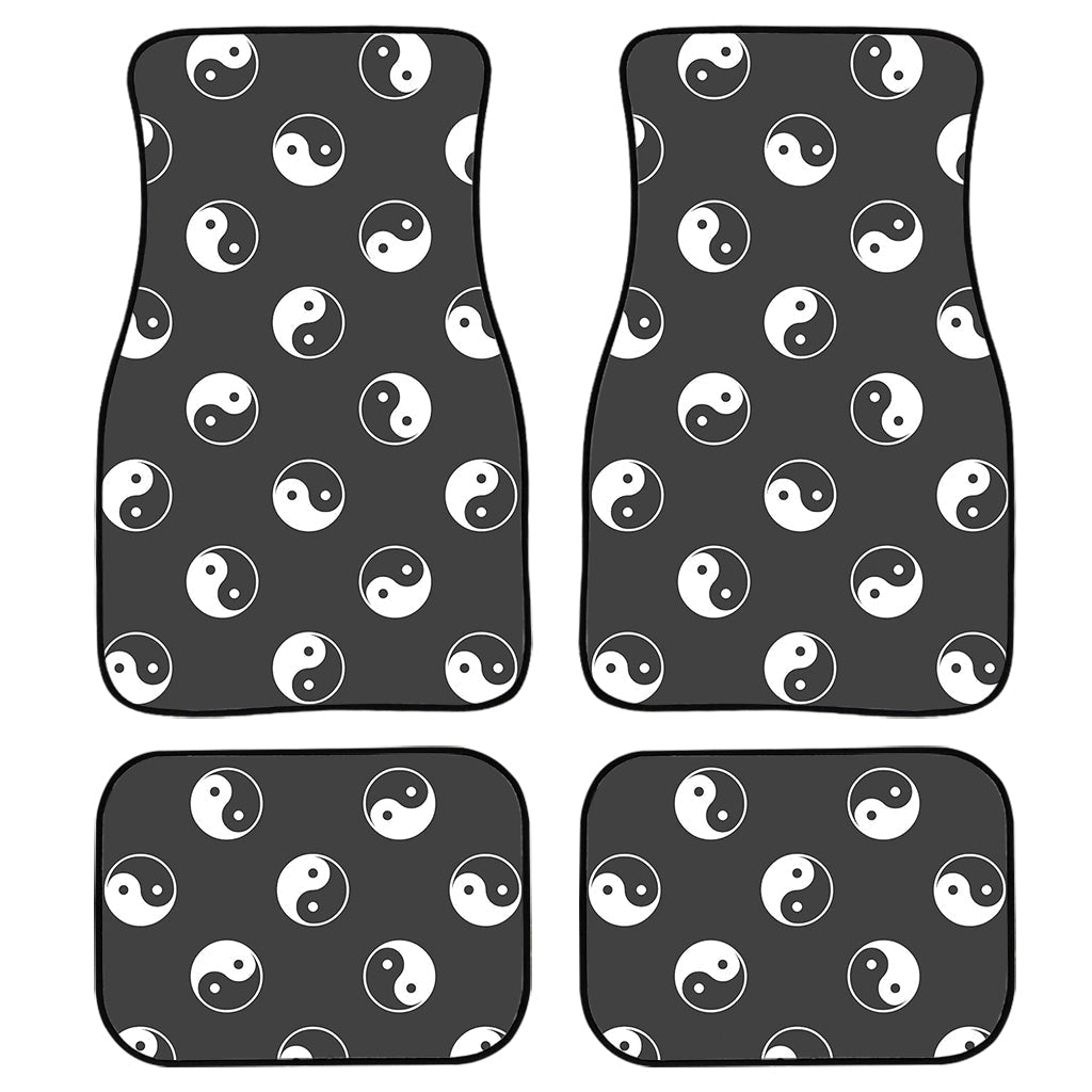 Grey And White Yin Yang Pattern Print Front And Back Car Floor Mats/ Front Car Mat