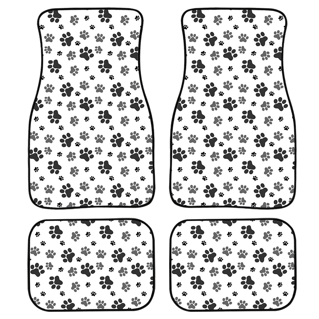 Grey Animal Paw Pattern Print Front And Back Car Floor Mats/ Front Car Mat