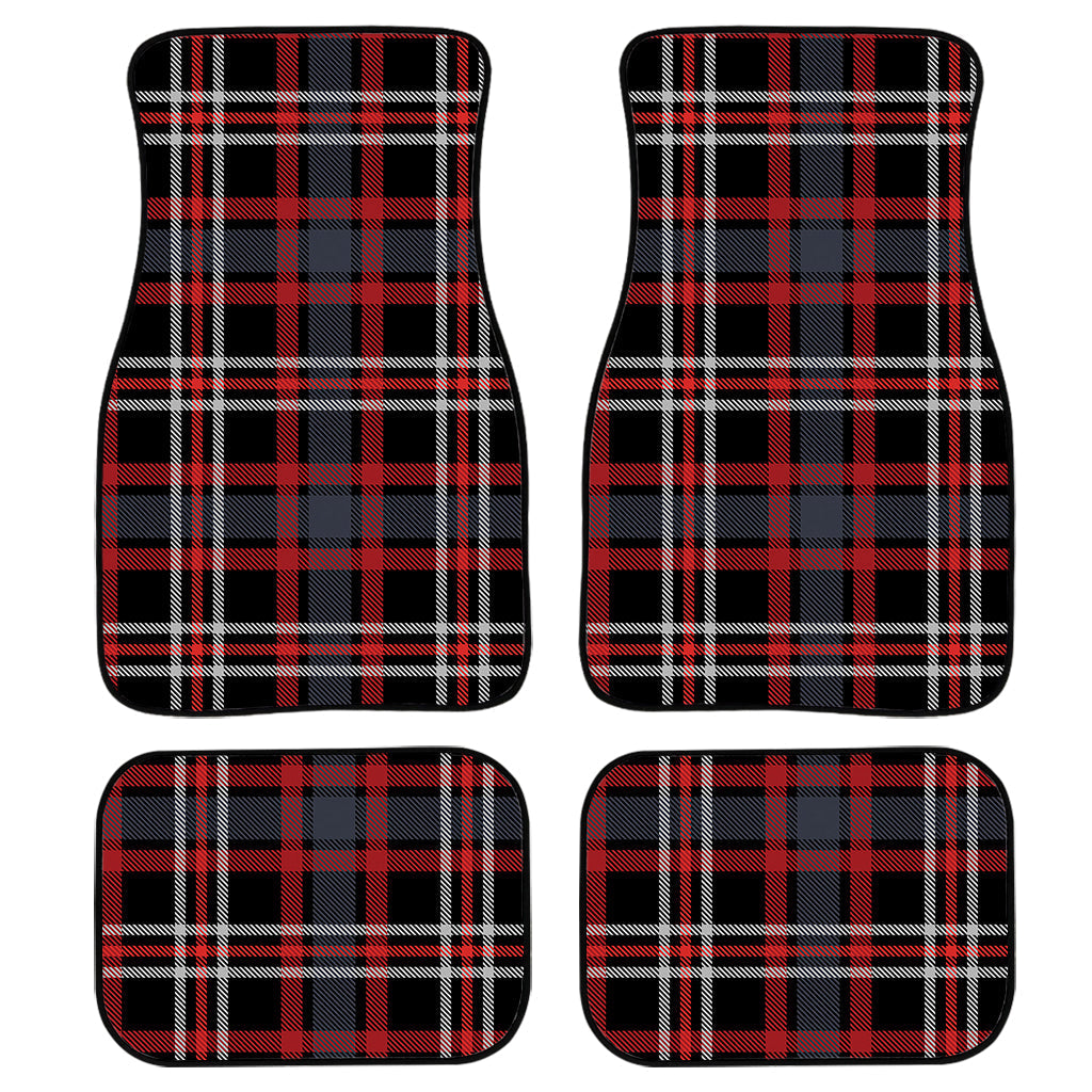 Grey Black And Red Scottish Plaid Print Front And Back Car Floor Mats/ Front Car Mat