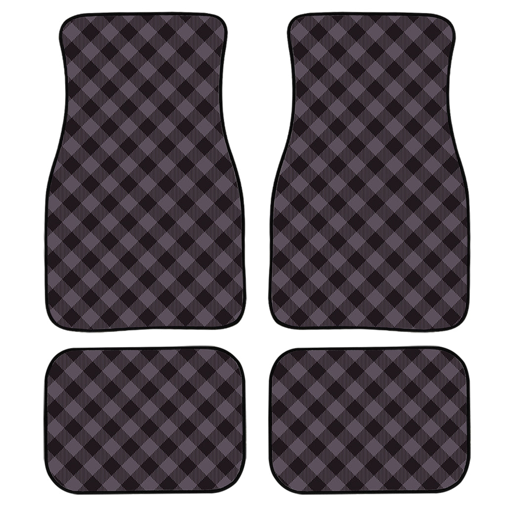 Grey Buffalo Plaid Pattern Print Front And Back Car Floor Mats/ Front Car Mat