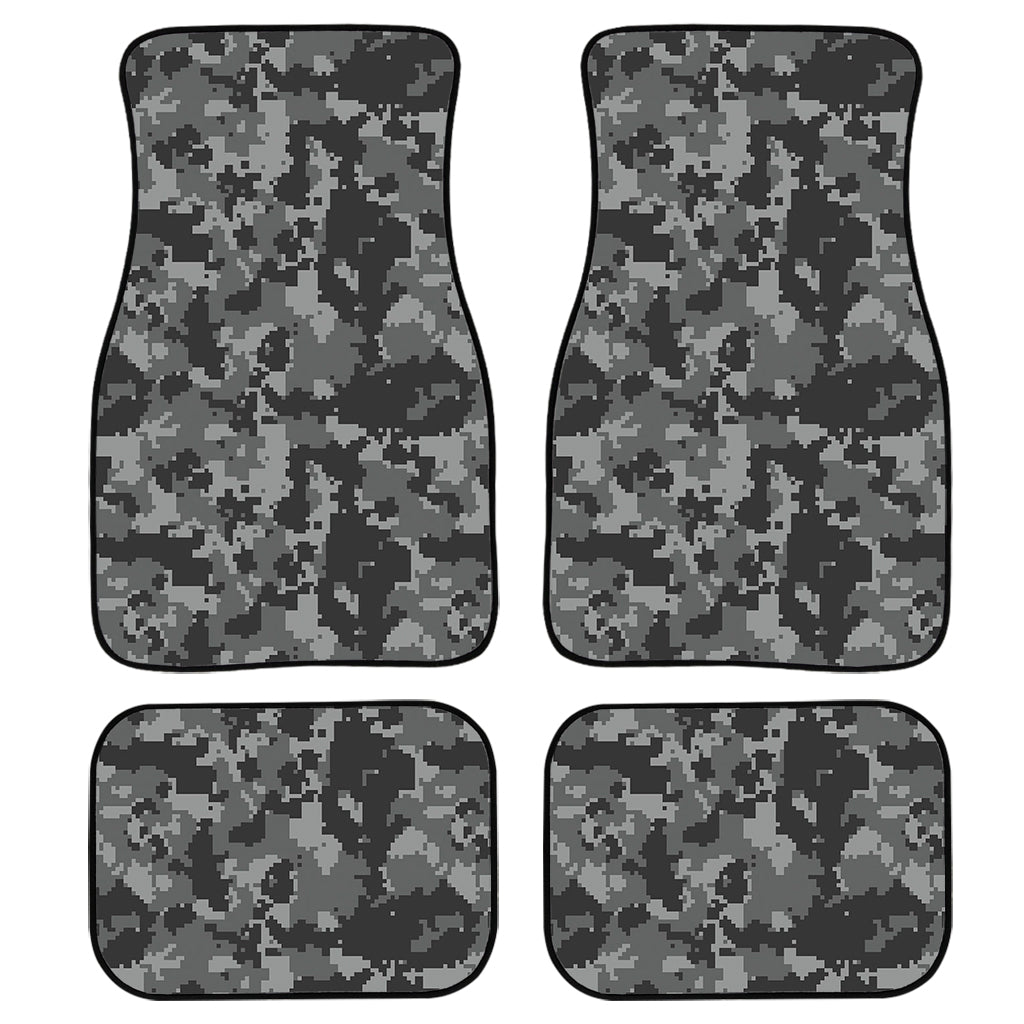 Grey Digital Camo Pattern Print Front And Back Car Floor Mats/ Front Car Mat