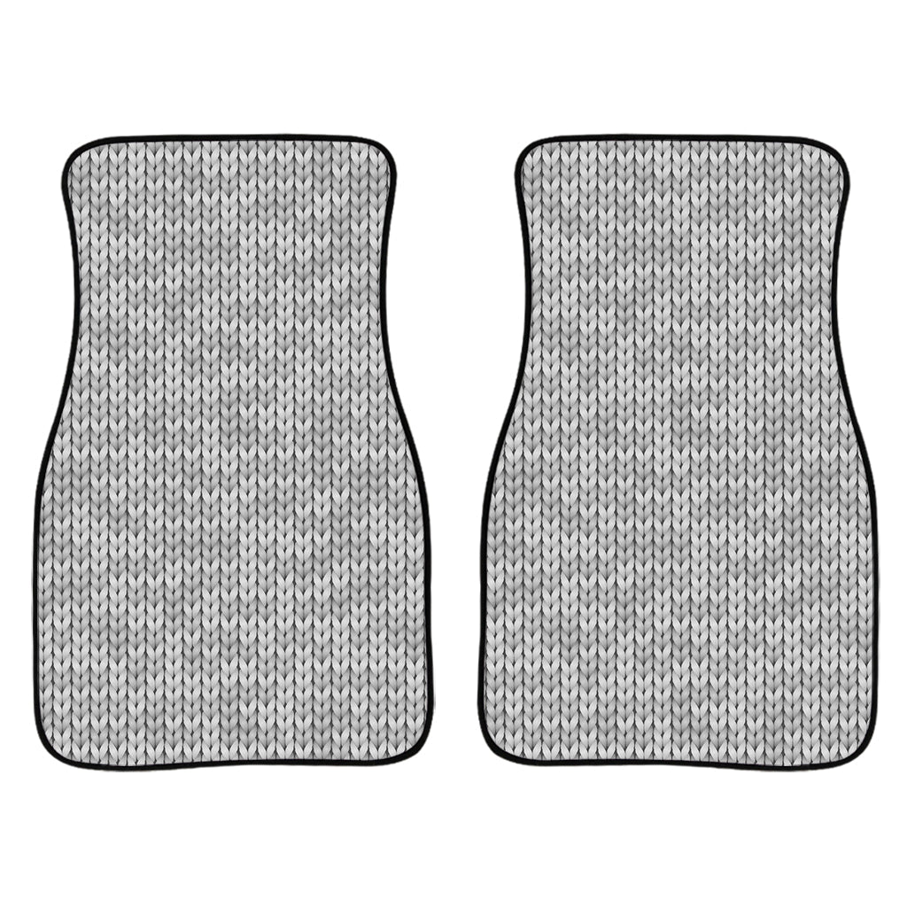 Grey Knitted Pattern Print Front And Back Car Floor Mats/ Front Car Mat