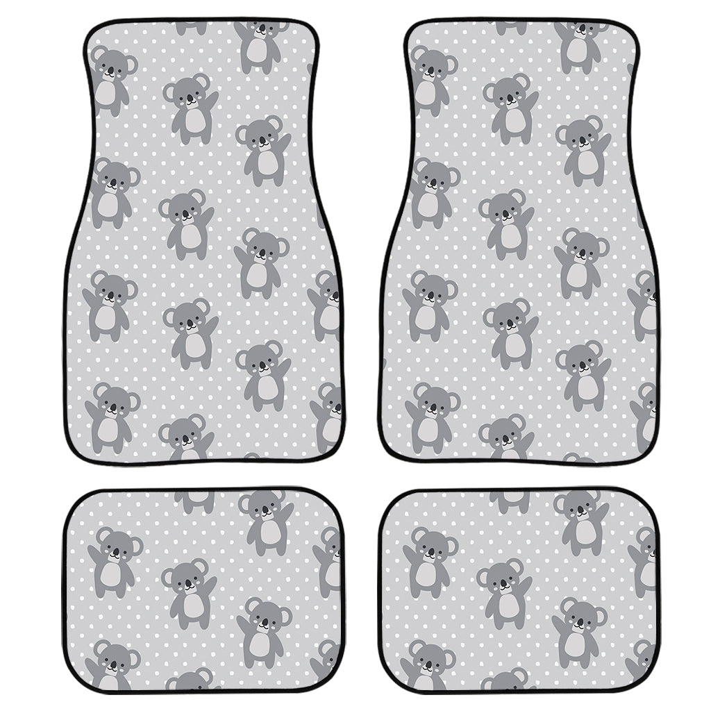 Grey Koala Pattern Print Front And Back Car Floor Mats/ Front Car Mat