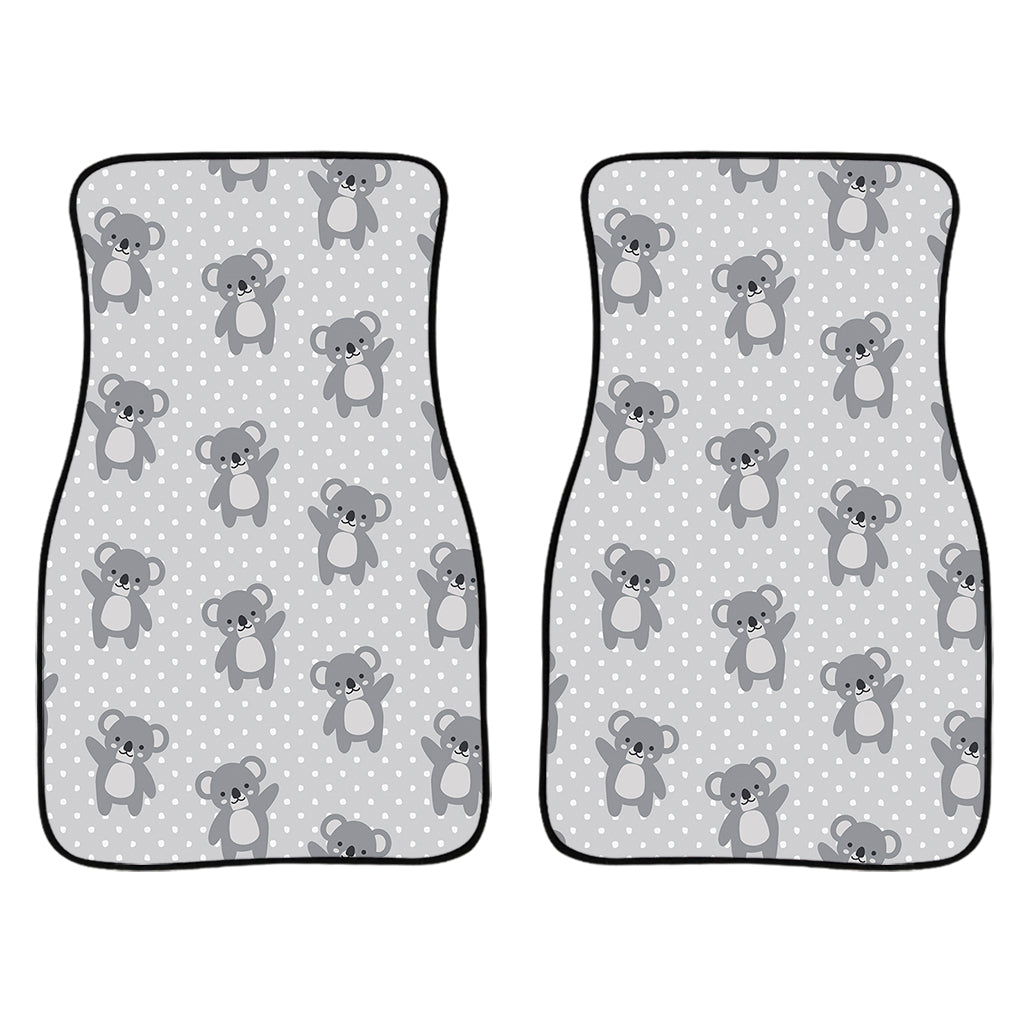 Grey Koala Pattern Print Front And Back Car Floor Mats/ Front Car Mat