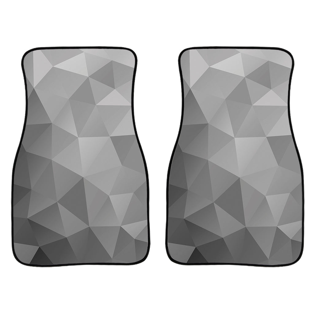 Grey Polygonal Geometric Print Front And Back Car Floor Mats/ Front Car Mat