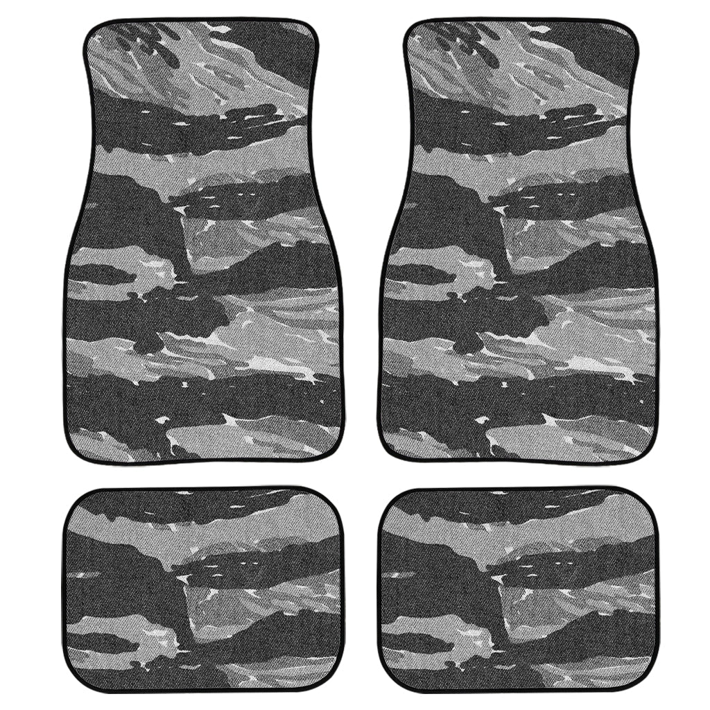 Grey Tiger Stripe Camouflage Print Front And Back Car Floor Mats/ Front Car Mat